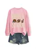 Amazon eBay sitio independiente moda cómoda versátil mujer temporada de fútbol cuello redondo manga larga sudadera