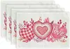 Mantel individual de lino para el Día de la Madre Impresión de carta de amor transfronteriza de Amazon Servilleta decorativa de mesa Vajilla Alfombrilla aislante del calor