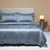 Xiangling Premium Conjunto de Roupa de Cama de Quatro Peças Cor Sólida Tencel Importado Estilo Simples e Luxuoso: Lençol, Capa de Edredom, Fronha e Acessórios de Cama
