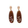 Pendientes ZA Design Sense de Resina Ovalada Incrustada con Pedrería Europeos y Americanos Exagerados Largos de Gota de Agua Colorida Colgantes Transfronterizos para Mujer