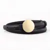 Nuevo cinturón negro delgado coreano para mujer, estilo ins, adecuado para decorar faldas, moderno y versátil, cinturón estrecho de cuero estilo coreano vintage