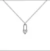 Venta Caliente Transfronteriza Plata de Ley S925 Candado Pequeño Colgante de Corazón Collar Cadena para Clavícula Simple de Moda Ins Estilo Europeo y Americano