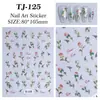 Adesivos de Unha Flor Rosa com Estampa Dourada 5D Embossados Tridimensionais Luxo Flor Rosa Dourada Adesivos de Arte para Unhas Acessórios Modelo Tj
