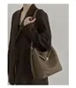 Bolsa Tote Casual para Viajes Diarios para Mujer, Bolso Cubo Tipo Kelly de Cuero Genuino, Nuevo Bolso Cruzado Versátil para Debajo del Brazo Fábrica