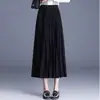 Falda midi plisada con patchwork para mujer, nuevo estilo otoño/invierno 2026, de cintura alta, línea A que cubre las caderas, elegante y estiliza