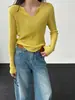 Suéter de Punto Acanalado Ns para Mujer Primavera 2026 Nuevo Ajuste Delgado Top Básico de Nicho Camiseta Ss1002