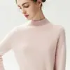 Suéter de Cachemira de Cuello Medio para Mujer Otoño/Invierno 2026, Manga Raglán, Sencillo y Ajustado, Capa Base de Punto para el Trabajo