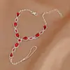 Tobillera de Gran Venta con Pedrería, Joyería de Playa Transfronteriza Europea y Americana, Tobillera Corporal, Moderna y Versátil, Suministro Directo del Fabricante