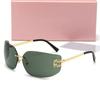Gafas de sol sin montura estilo europeo y americano y2k Millennium Zhang Yuanying Mismo estilo para mujer de alta gama sensibles al rostro pequeñas resistentes a los rayos UV