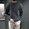 Suéter japonés para hombre, otoño e invierno, cálido, grueso, con botones, cuello medio alto, suéter holgado, prenda interior, top de moda