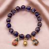 Pulsera de Cristal Gris Fragante que Brilla en la Oscuridad para Mujer, Más de Diez y Tesoros, Cuentas de Transferencia Financiera de Bestia Traga Oro, Lote de Joyería de Puesto de Lugar Escénico de Templo
