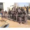 Ornamentos de Paisagismo de Rua de Passeio de Jardim Externo Escultura de Figura em Cobre Fundido Escultura de Cobre de Personagem do Exército Vermelho Quadrado Produção