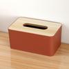 Caja de Pañuelos de Escritorio Multifuncional, Caja de Pañuelos Simple para el Hogar con Tapa de Madera y Compartimento, Caja de Almacenamiento de Pañuelos para Control Remoto y Papelería