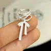 Pendientes de Clip para Oreja con Cinta Cruzada Mate de Nuevo Nicho Ins Coreano de Gama Alta Elegantes Exquisitos Simples Clip para Cartílago de la Oreja