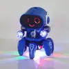 Tiktok mismo popular baile Pez robot de seis pinzas eléctricas luz música niños columpio juguete puesto venta al por mayor