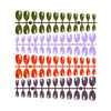 Adesivos de Nail Art de Comércio Exterior Mais Vendidos, Cor Nude Transparente, Cor Sólida, 24 Peças, Tamanhos Variados, Pontas de Nail Art Usáveis, Atacado