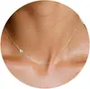 Collar con 26 Iniciales para Mujer, Cadena de Clavícula Lateral Casual con Inicial, Letra Linda, Cadena de Clavícula en Forma de O de Acero Inoxidable