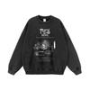 Sudadera con capucha para hombre y mujer, con estampado de película nostálgica retro europea y americana, de 420 g, muy desgastada, lavada, estilo hip hop, estilo callejero transfronterizo