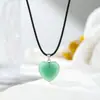 Colgante Popular Transfronterizo de Cristal Natural Corazón de Durazno Piedra Ojo de Tigre Aventurina Colgante Tridimensional en Forma de Corazón Accesorios Fabricante Entrega Directa