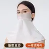 Gelo Seda Fina Anti-UV Respirável Gradiente Rosto Gini Proteção Ocular Canto Dirigindo Máscara Facial Proteção Pescoço Máscara de Proteção Solar