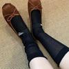 Meias de estilo preguiçoso de verão Meias femininas estilo balé de comprimento médio All-Match Slimming Stacks Mesh Respirável Meias de panturrilha enroladas