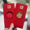 Adesivos de Telefone de Ouro Puro 999 para o Festival da Primavera, Artesanato em Metal de Envelope Vermelho de Alta Qualidade, Presentes para Reunião Anual