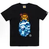 2026 Nueva Marca de Moda Bape Cabeza de Mono Peso Pesado Manga Corta Corte Holgado Unisex Camiseta para Pareja Estudiante
