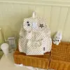 Mochila con cordón versátil estilo coreano 2026 con lunares y estrellas para niñas, sensación de alta gama, mochila pequeña de viaje para mujeres