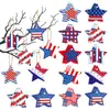 Decorações de Festa e Feriado Mais Vendidas Transfronteiriças Decorações de Estrela para o Dia da Independência dos EUA Enfeites Pendurados Etiquetas Pingentes