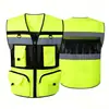 Chaleco Reflectante de Obra Ropa de Trabajo Seguridad Sanidad Servicio de Conducción Multibolsillos Ropa Protectora de Seguridad Reflectante Personalizable con Impresión