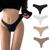 Europa y Estados Unidos talla grande transfronteriza tanga de seda de hielo en forma de V fuelle de algodón mujer body tanga sexy t-back pantalones mujer