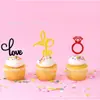 Anillo de Diamante San Valentín Inserto para Pastel Taza para Hornear Inserto para Cupcake Mesa de Postres de Boda Decoración de Fiesta Tarjeta Hecho a Mano