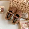 Zapatos Birkenstock para niños, zapatos de algodón afelpado para niñas, zapatos de algodón de doble capa para bebé 2026, mocasines cálidos esmerilados de moda