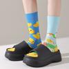 Calcetines asimétricos de diseño original AB para hombre y mujer, calcetines de algodón creativos de dibujos animados AB, estilo callejero de moda, personalidad