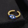 Anillo creativo de ojo de diablo chapado en oro con gota de aceite de venta caliente transfronteriza, joyería de galvanoplastia personalizada, anillo ajustable de moda para mujer