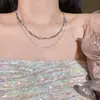 2025 Nuevo Collar de Borlas Verdes de Doble Capa con Cuentas Cadena para Clavícula de Chica Dulce Fresca Atrevida de Nicho para Mujer Venta al por Mayor