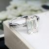 Anillo de alta gama para niñas con moissanita talla esmeralda de 4 quilates plata 925 propuesta, matrimonio es adecuado para GRA