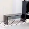 Banco Largo de Acrílico con Onda de Agua de Lujo Ligero Transfronterizo Silla de Comedor Transparente Simple Silla Larga para Cambiar Zapatos en la Puerta Banco al Pie de la Cama