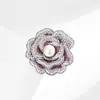 Nuevo Corsage de Nicho de Gama Alta Flor de Zirconia Perla Hebilla Magnética Accesorios Moda Banquete Flor Hebilla Magnética