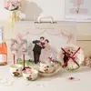 Juego de Cuencos Cerámicos Sencillo y Elegante como Regalo de Boda, Juego de Cuencos y Platos de Gama Alta, Juego en Caja de Regalo para Boda, Vajilla de Cerámica