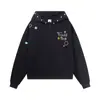 Sudadera con Capucha y Letras Bordadas Estilo Retro Americano Otoño e Invierno para Hombres y Mujeres, Sudadera Holgada Pesada Estilo Perezoso para Parejas