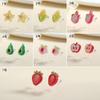 Pendientes de fiesta de frutas de dibujos animados de estilo coreano con clip para las orejas de melocotón fresco con atmósfera de otoño e invierno, lindos pendientes de fresa para mujer