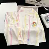 Pijama infantil estilo princesa, de manga larga, para primavera y otoño, con diseño de nube de dibujos animados, hecho de algodón fino, nueva colección 2026, ropa de estar para niñas de verano