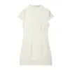 Al por mayor Primavera 2026 Nuevo Estilo Europeo y Americano Vestido de Mujer de Longitud Media Jacquard de Manga Corta 21218