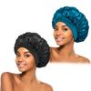 Touca de banho de cetim feminina de aba larga e alta elasticidade, touca de banho para quimioterapia, touca para cuidados com os cabelos em salão de beleza