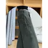 Diseño Fluido Suelto Cómodo Vaqueros de Trabajo para Mujer Otoño Cintura Alta Petite Verde Militar Adelgazantes Pantalones de Pierna Ancha