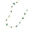 Collar Irregular de Turquesa Azul para Mujer Cadena Clavicular Linda Piedra Natural Nicho Simple Accesorios de Collar de Piedra Natural