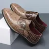 Amazon Más Vendido Transfronterizo Hebilla con Patrón de Cocodrilo Zapatos de Cuero de Negocios Talla Grande para Hombre Zapatos Formales Casuales para Hombre 660106