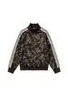 Chaqueta retro americana con cuello alto y estampado de leopardo para hombre, nueva sudadera corta casual suelta a rayas con cremallera para otoño
