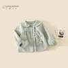 Abrigo de Otoño para Niña 2026 Nuevo Estilo Bebé Niña Algodón Puro Cuello Solapa Top Moda Primavera y Otoño Ropa Infantil